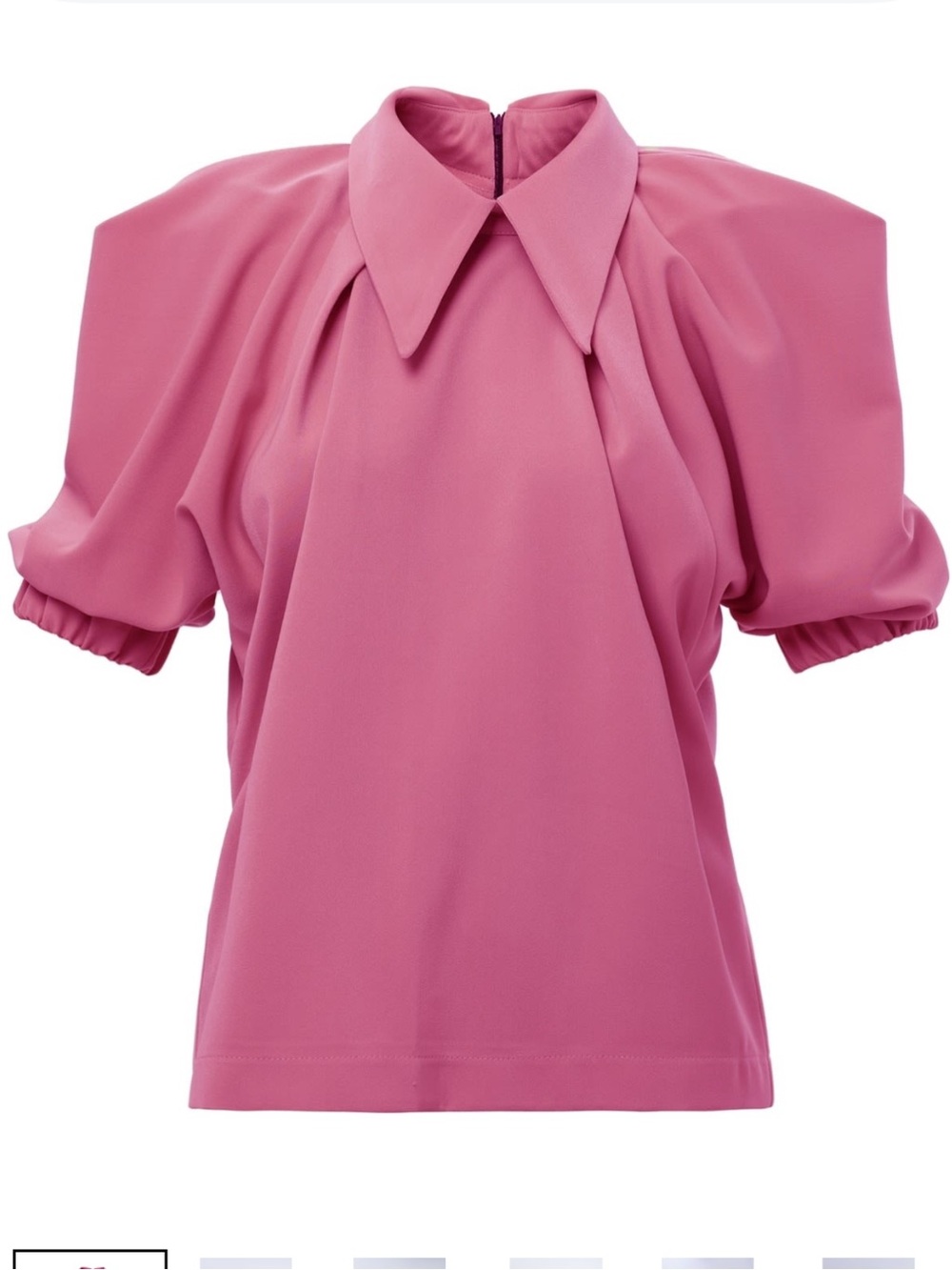 Julia Allert NWT Puff Sleeve Pointed Collar Blouse in Dusty Rose/Vintage RoseXXL